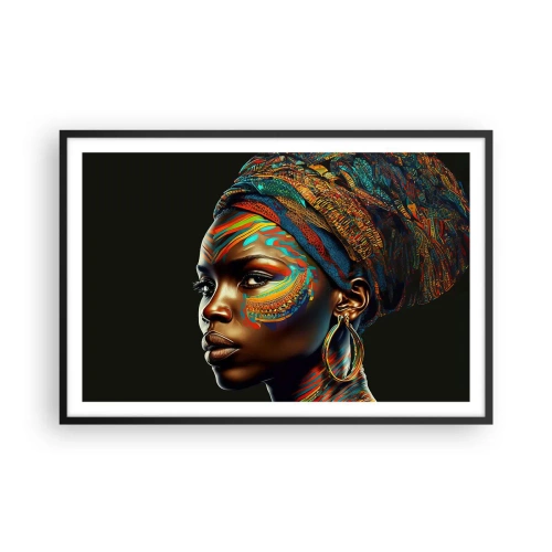 Affisch i svart ram - Afrikansk drottning - 91x61 cm