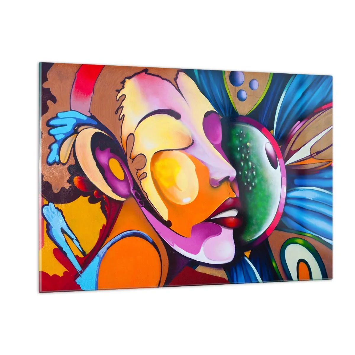 Glastavla - Bild på glas - Känna på med färg - 120x80 cm