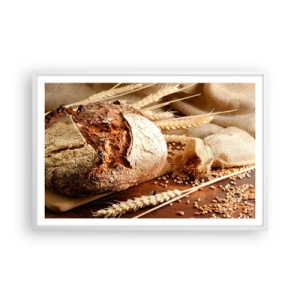 Affisch i vit ram - Aptitlig, doftande, knaprig - 91x61 cm