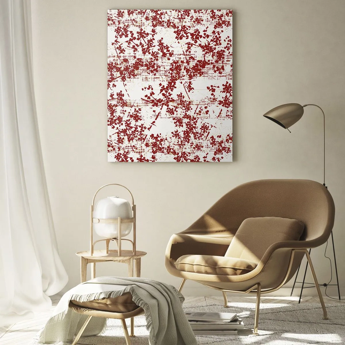 Glastavla - Bild på glas - Som en gammal percale - 80x120 cm