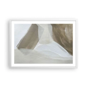 Affisch i vit ram - Våg av vitt - 70x50 cm