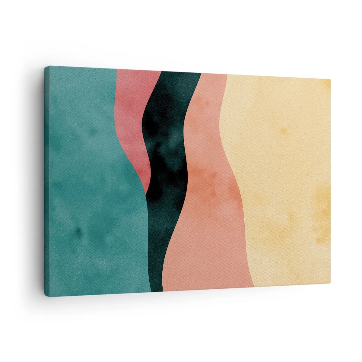 Canvastavla - Bild på duk - Abstrakta vågor i pastellfärger - 70x50cm - Enig oenighet - Modern väggdekoration för vardagsrum och sovrum ARTTOR
