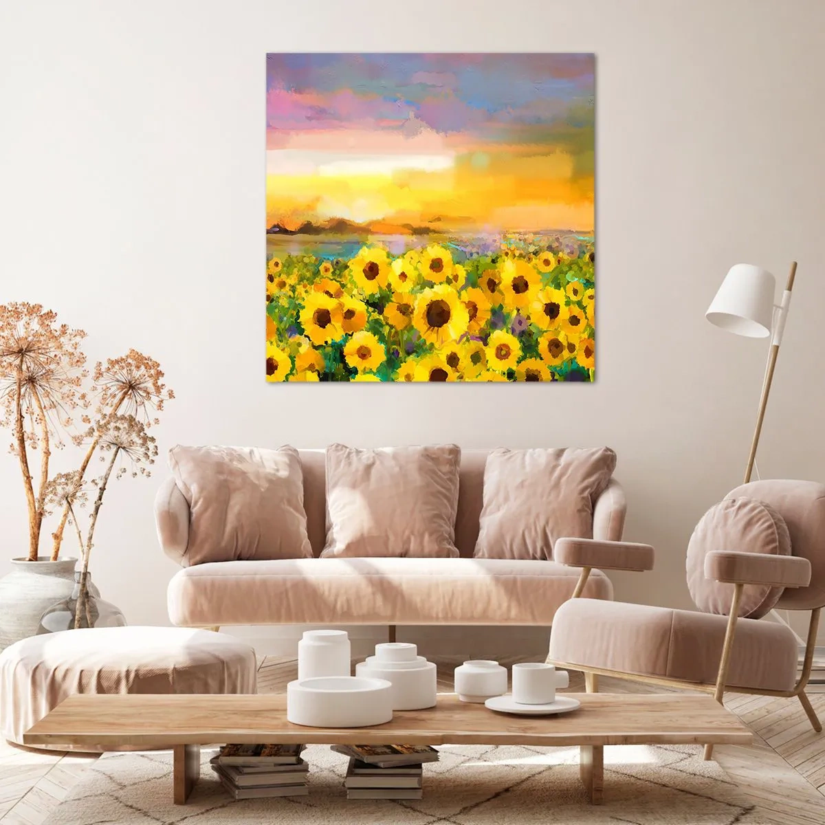 Canvastavla - Bild på duk - Själva solen gick ner på jorden - 30x30 cm