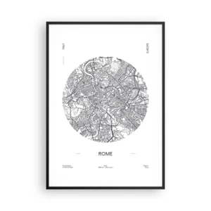 Affisch i svart ram - Roms anatomi - 70x100 cm