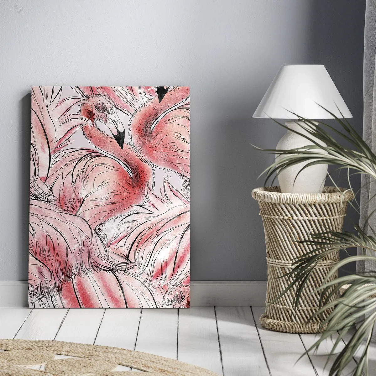 Canvastavla - Bild på duk - Fåglarnas corps de ballet - 65x120 cm