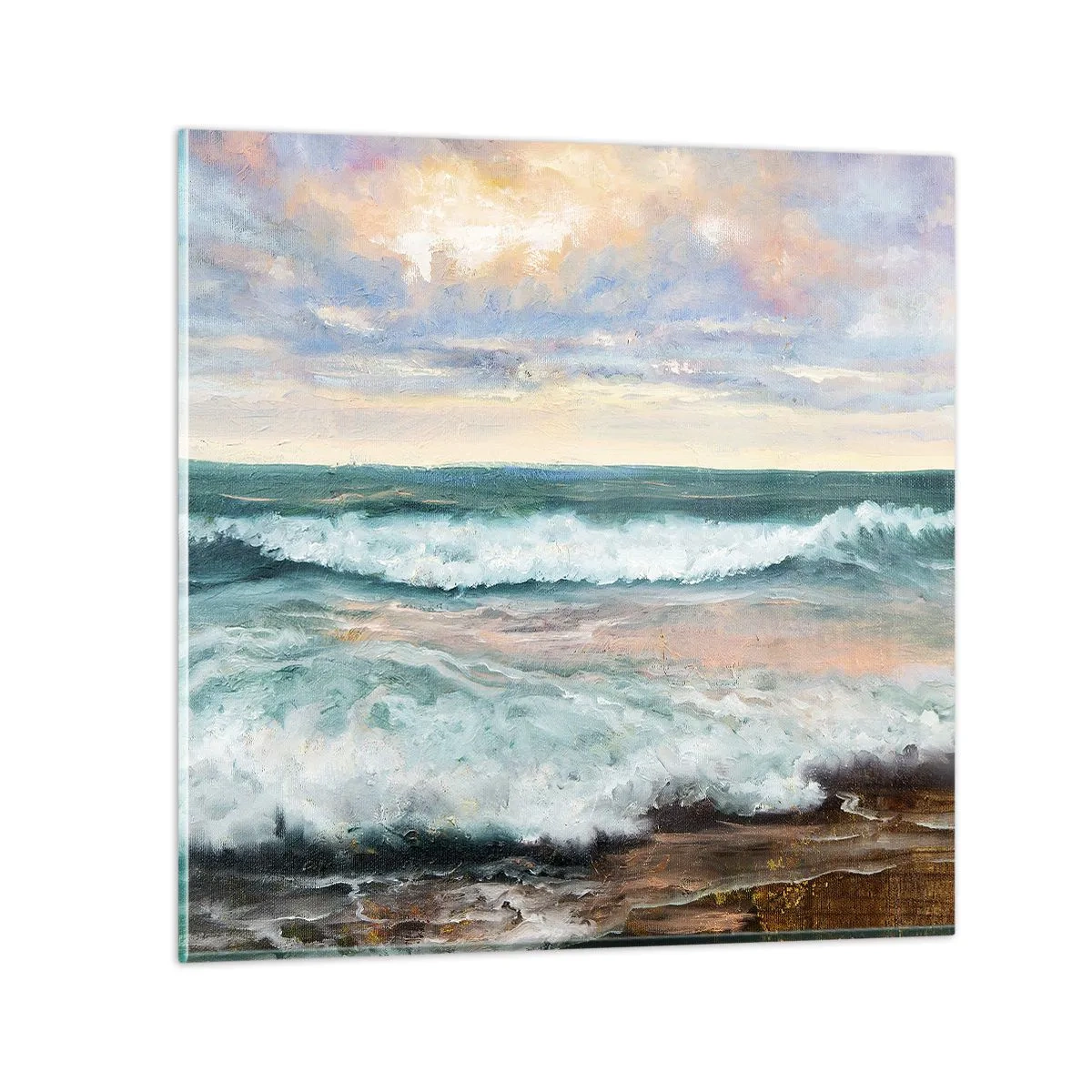 Glastavla - Bild på glas - Här kan du släta ut din själ - 30x30 cm