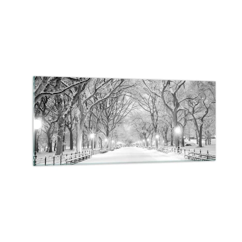 Glastavla - Bild på glas - De fyra årstiderna - vinter - 120x50 cm