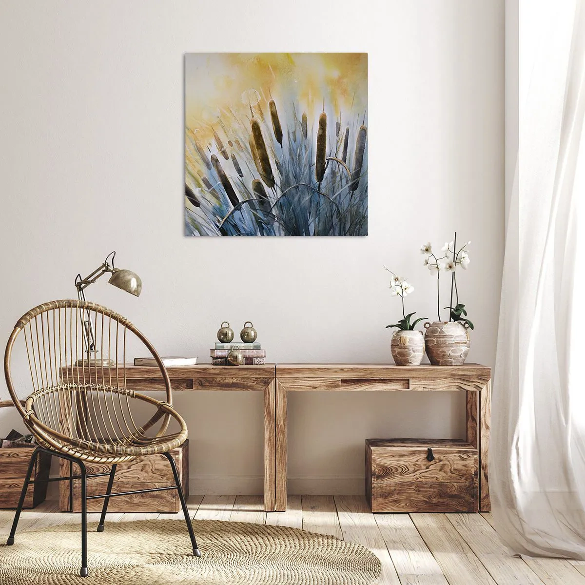 Canvastavla - Bild på duk - Vattnets kyla, solens hetta - 50x50 cm