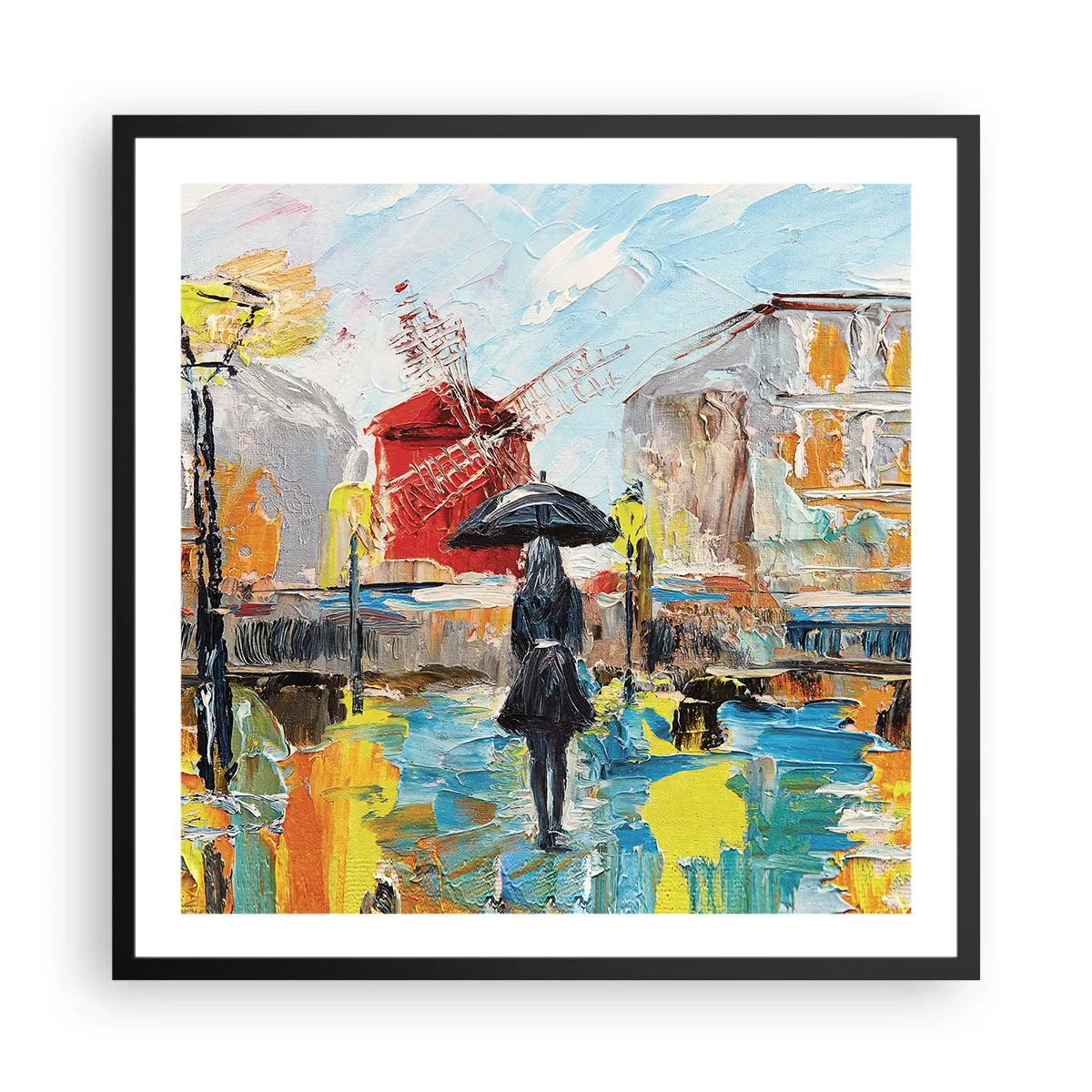 Affisch i svart ram - Parislegender - 60x60 cm