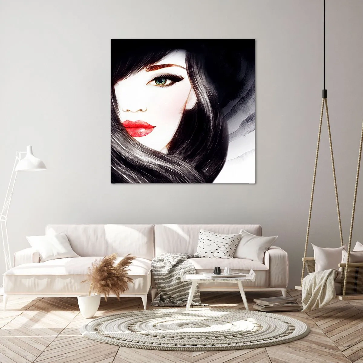 Canvastavla - Bild på duk - Safirfärgad blick - 50x50 cm