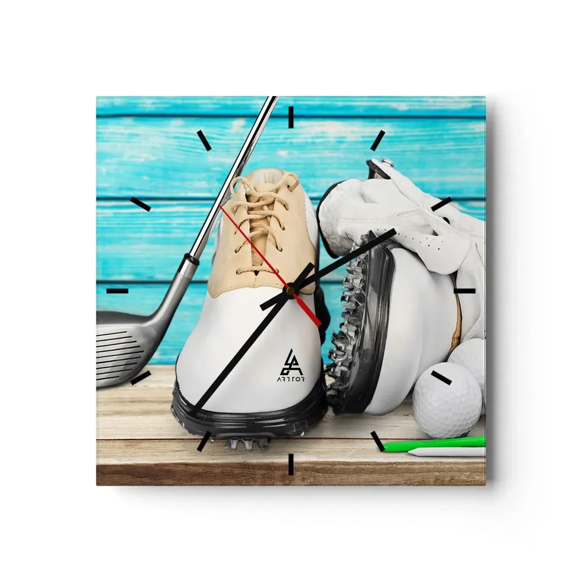 Väggklocka - Klocka på glas - Allt färdigt - 40x40 cm