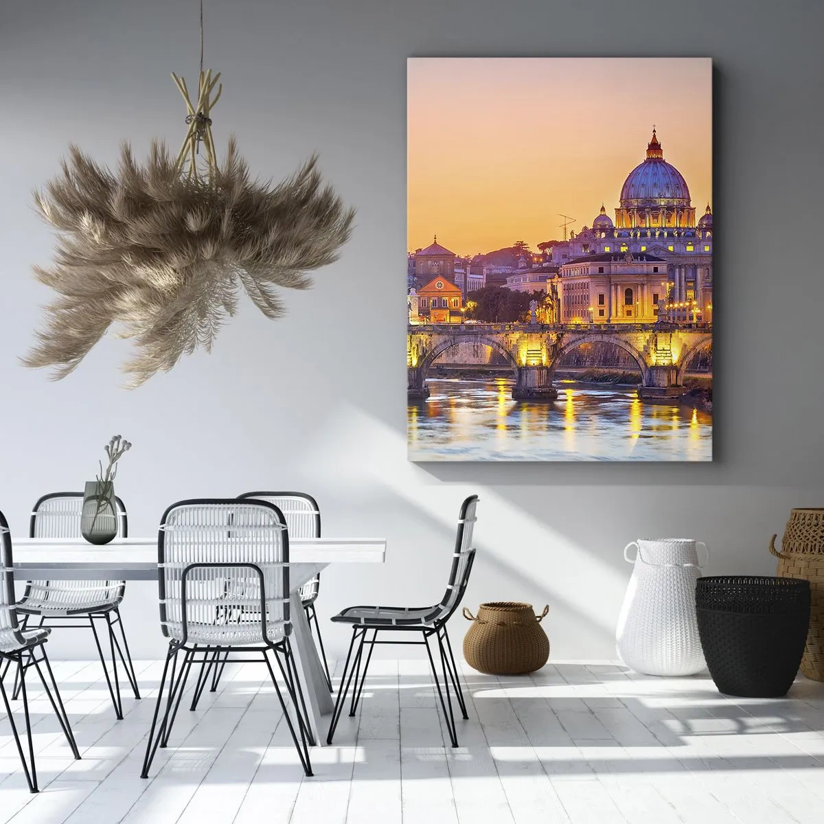 Canvastavla - Bild på duk - Solnedgången över Den eviga staden - 50x70 cm