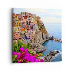 Canvastavla - Bild på duk - Skrattande stad - 30x30 cm