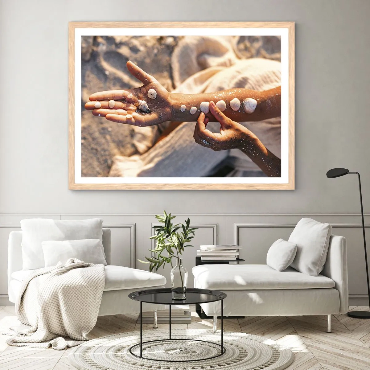 Affisch i ram av ljusek - Skönhet inom handens räckvidd - 91x61 cm