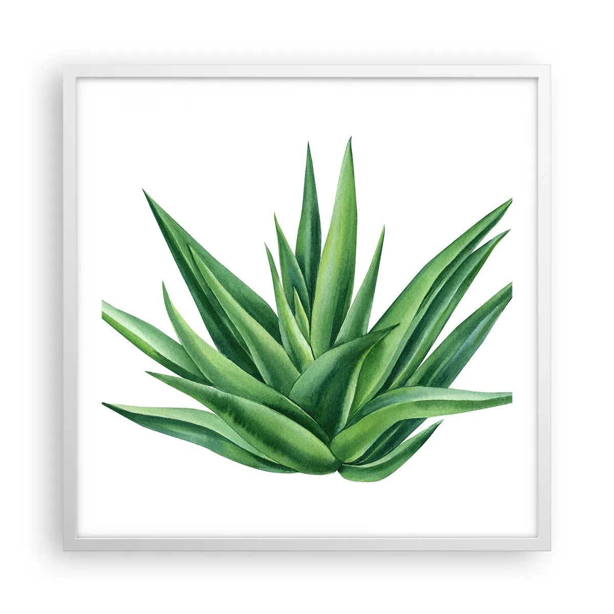 Affisch i vit ram - Grönt - styrka - liv - 60x60 cm