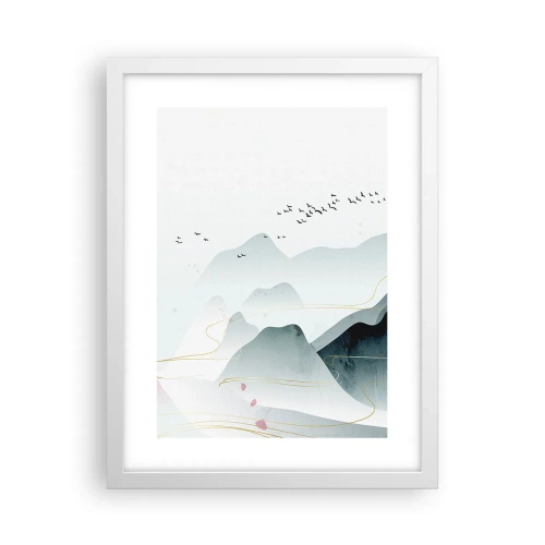 Affisch i vit ram - Över topparna - 30x40 cm