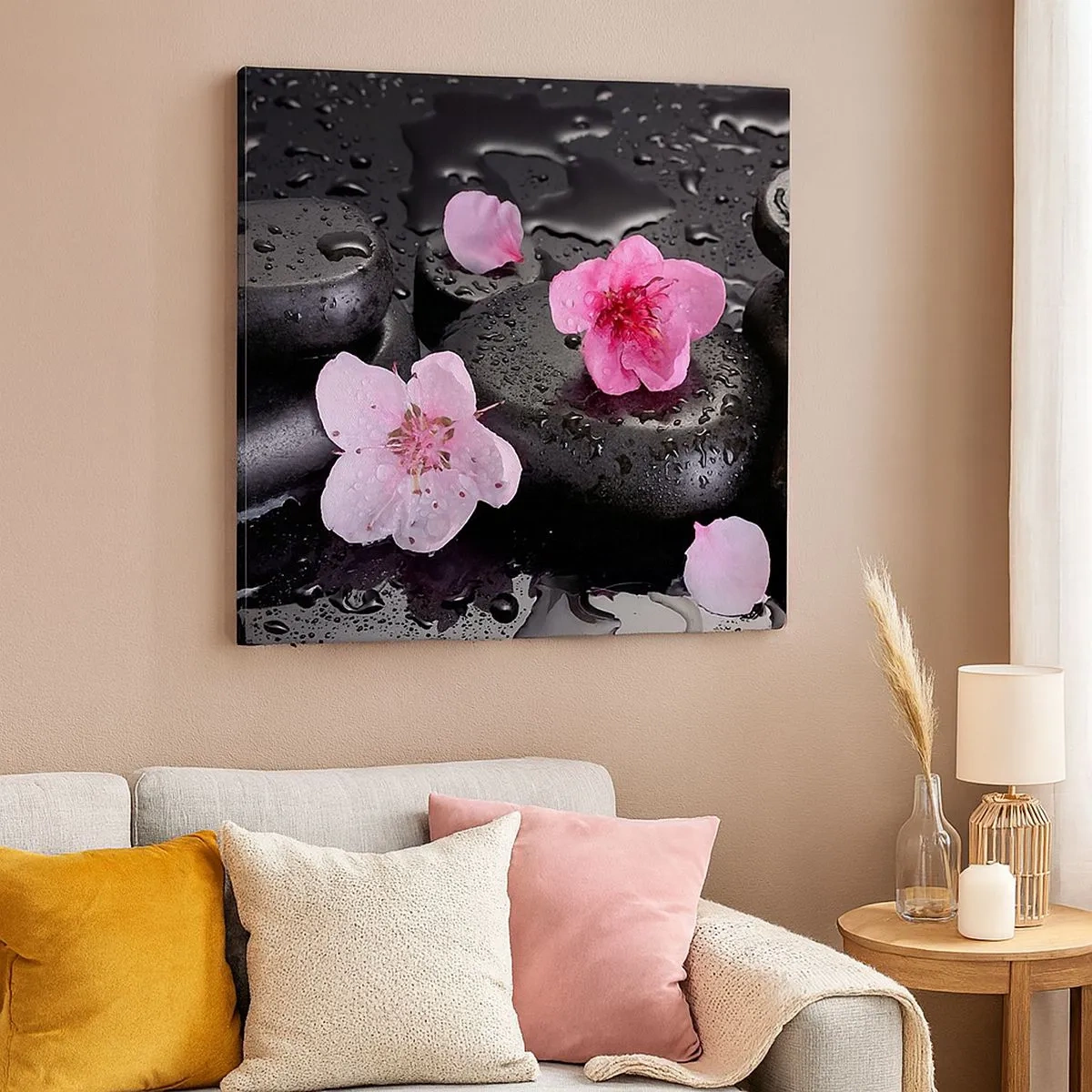 Canvastavla - Bild på duk - Så faller en sten från hjärtat - 30x30 cm