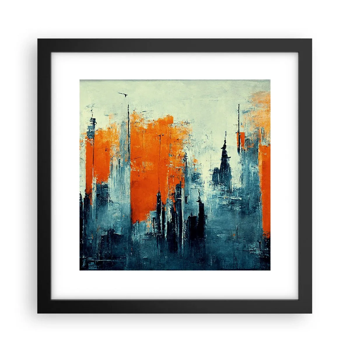 Affisch i svart ram - Modernt landskap - 30x30 cm