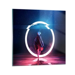 Glastavla - Bild på glas - Mellan världar - 40x40 cm