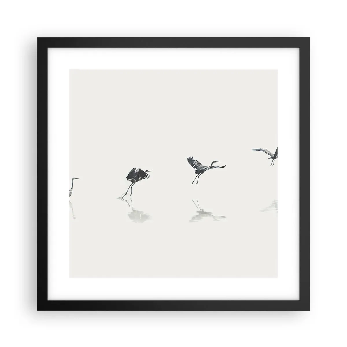 Affisch i svart ram - Fyra enkla steg - 40x40 cm