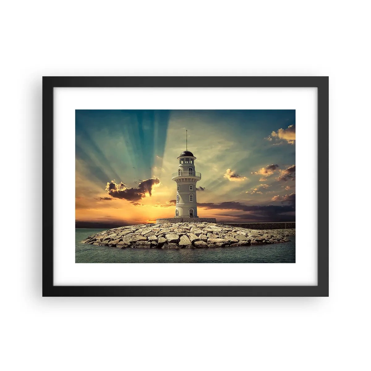 Affisch i svart ram - Ljus - Godhet - Skönhet - 40x30 cm