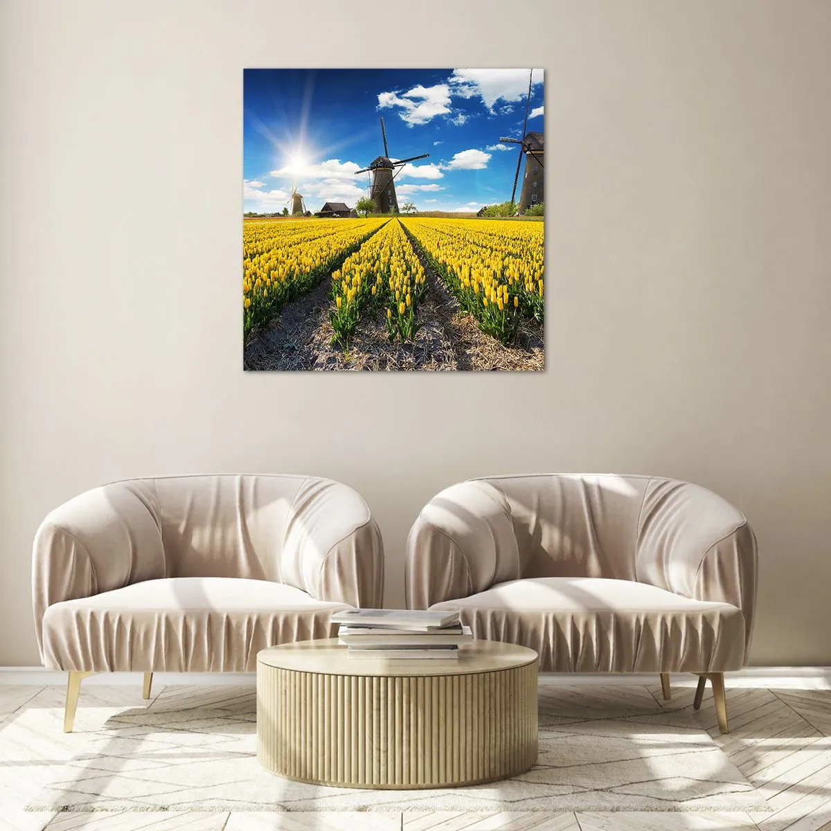 Glastavla - Bild på glas - Mer holländskt kan inte vara - 70x70 cm