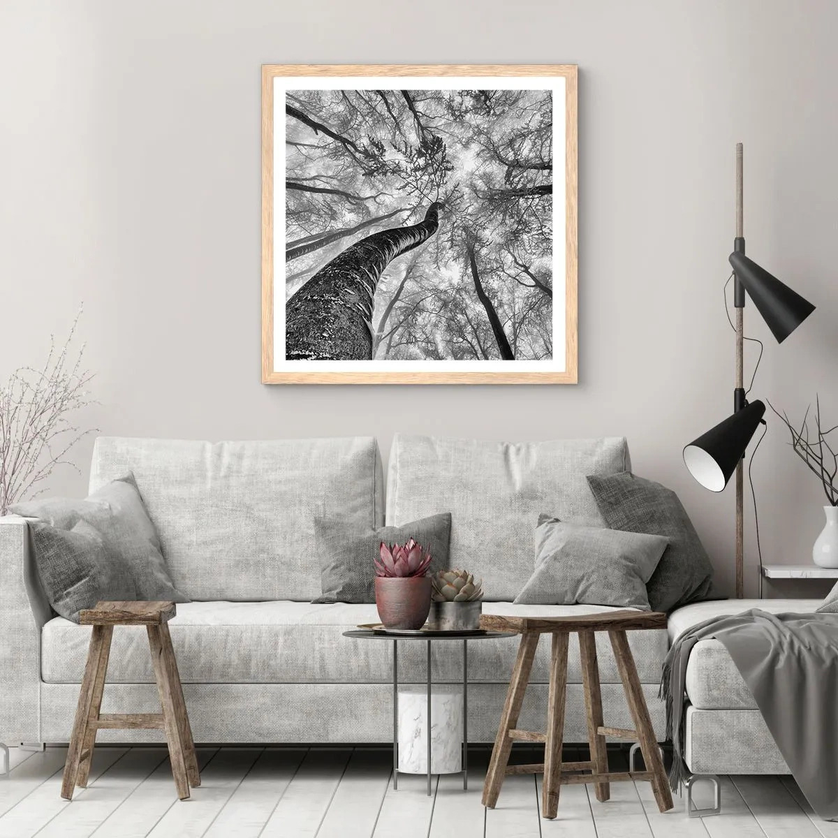 Affisch i ram av ljusek - Kapplöpning mot ljuset - 60x60 cm