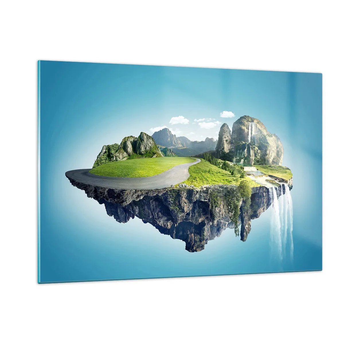 Glastavla - Bild på glas - Fantastisk ö - 120x80 cm