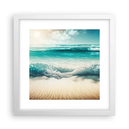 Affisch i vit ram - Lugnet i havet - 30x30 cm