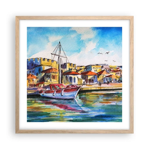 Affisch i ram av ljusek - Regnbågseftermiddag - 50x50 cm