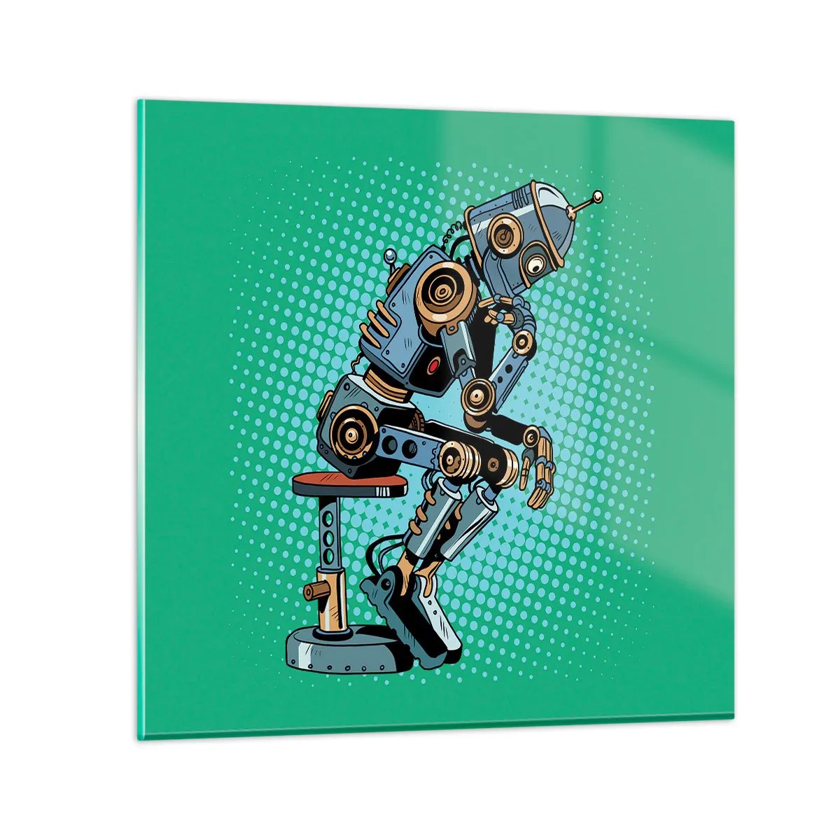 Glastavla - Bild på glas - Över existensens mening - 30x30 cm