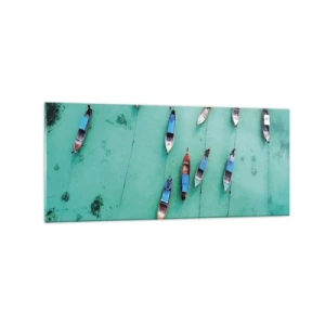 Glastavla - Bild på glas - Under en glad väntan - 120x50 cm