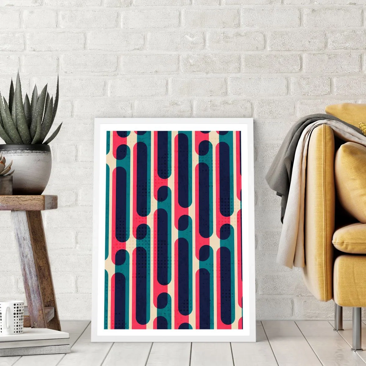 Affisch i vit ram - In och framåt - 70x100 cm