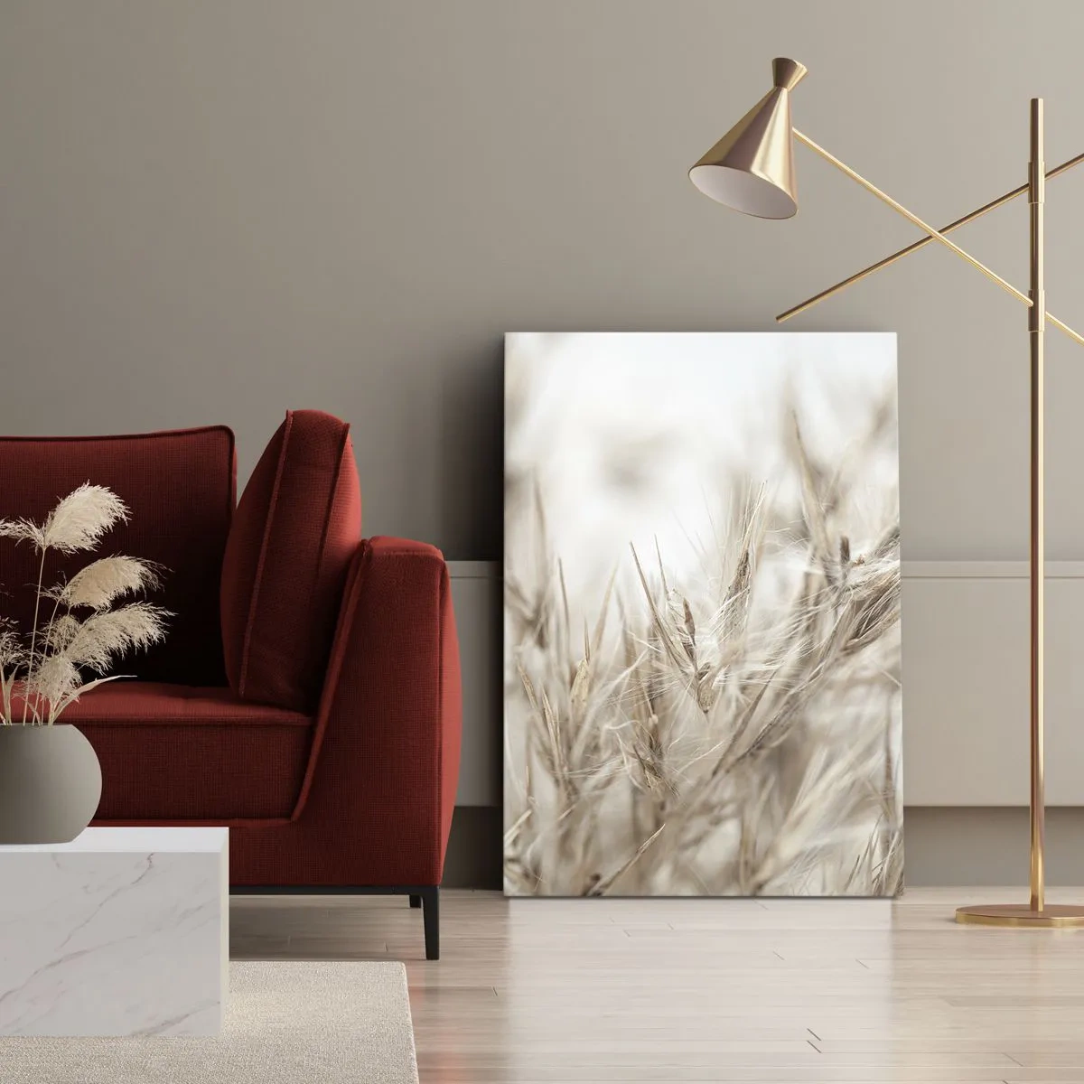 Canvastavla - Bild på duk - Äng och vind - 50x70 cm