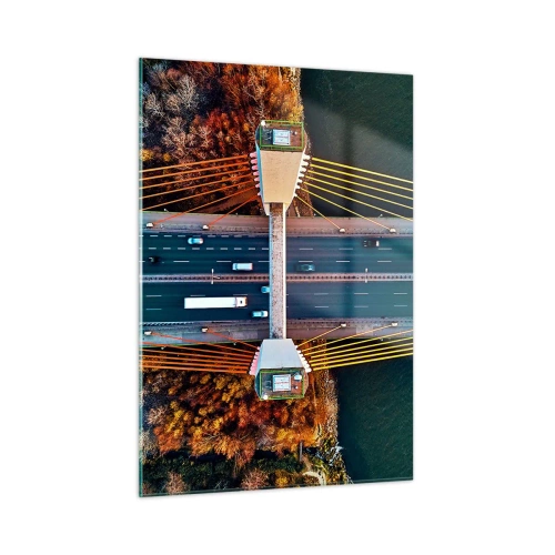Glastavla - Bild på glas - Bortom vatten, bortom skog - 50x70 cm