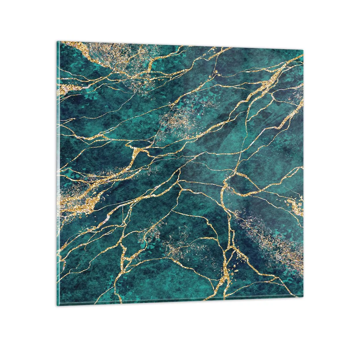 Glastavla - Bild på glas - Guldåder - 50x50 cm