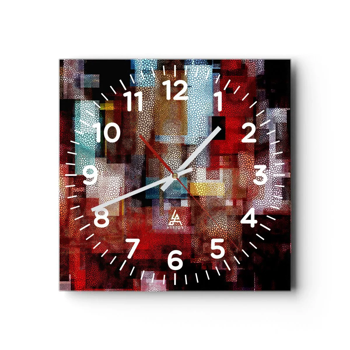 Väggklocka - Klocka på glas - Blandat och mixat - 40x40 cm