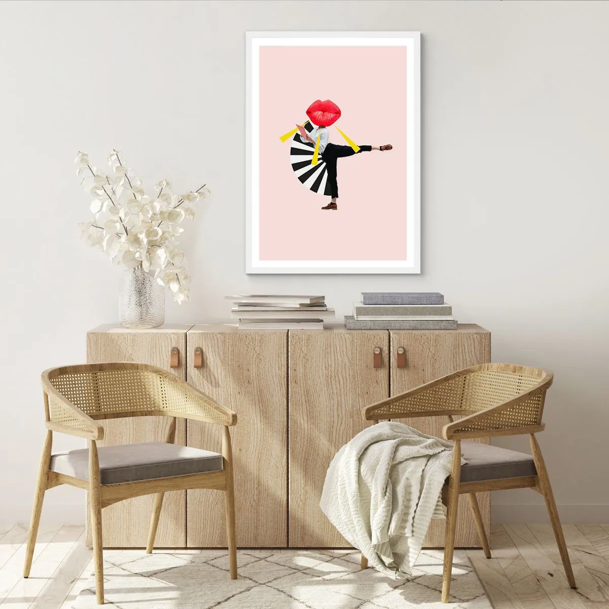 Affisch i vit ram - Surrealistisk pop-art - 70x100 cm