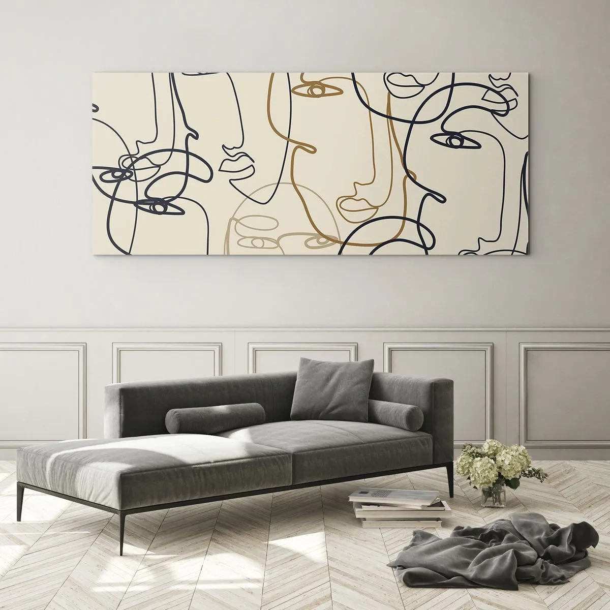 Glastavla - Bild på glas - Mångfaldigad porträtt - 120x50 cm