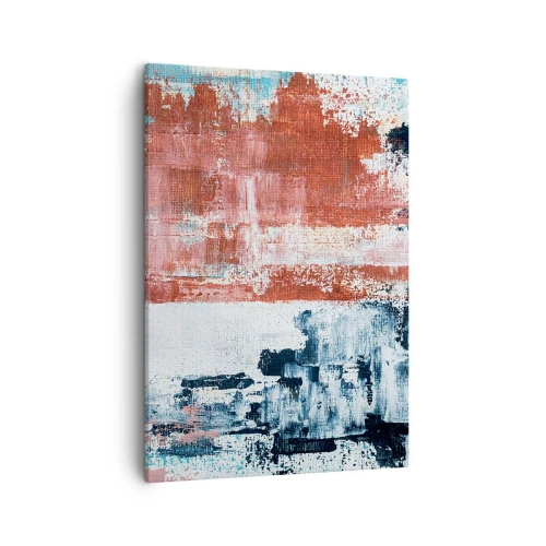 Canvastavla - Bild på duk - Abstrakt halvt om halvt - 50x70 cm