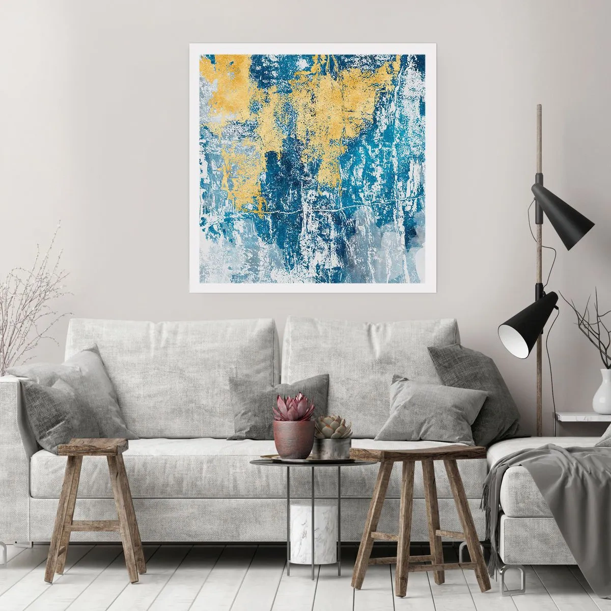 Affisch - En väderfylld abstraktion - 40x40 cm