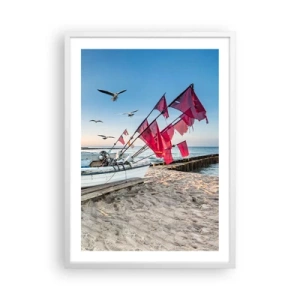 Affisch i vit ram - Välförtjänt vila - 50x70 cm