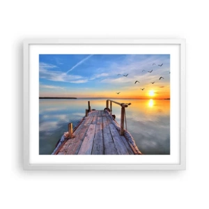 Affisch i vit ram - Gå mot solen - 50x40 cm