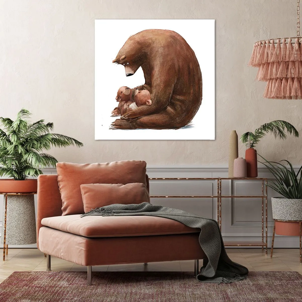 Canvastavla - Bild på duk - Söta drömmar, barn - 70x70 cm