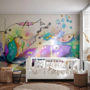 Fototapet på mått Premium Canvas - Det saknas ord! - Abstraktion, Fisk, Grafik