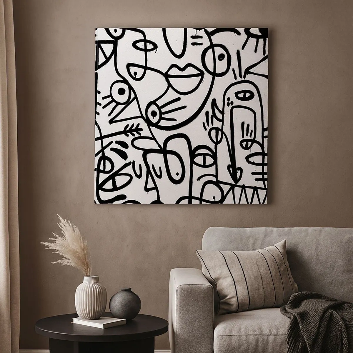 Canvastavla - Bild på duk - Ansikten och hägringar - 30x30 cm