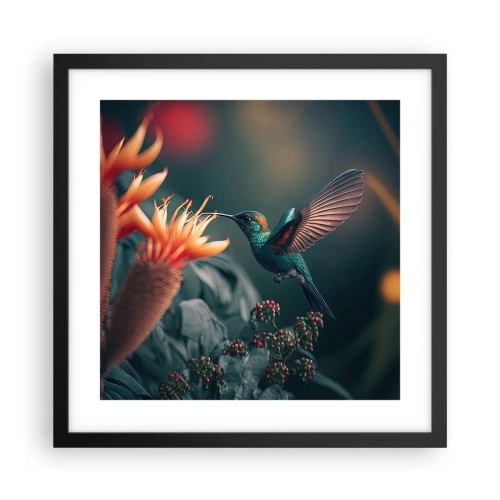 Affisch i svart ram - Ett verkligt färgglatt liv - 40x40 cm