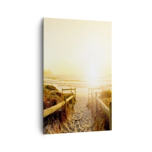 Canvastavla - Bild på duk - Genom sanddynan mot solen - 80x120 cm