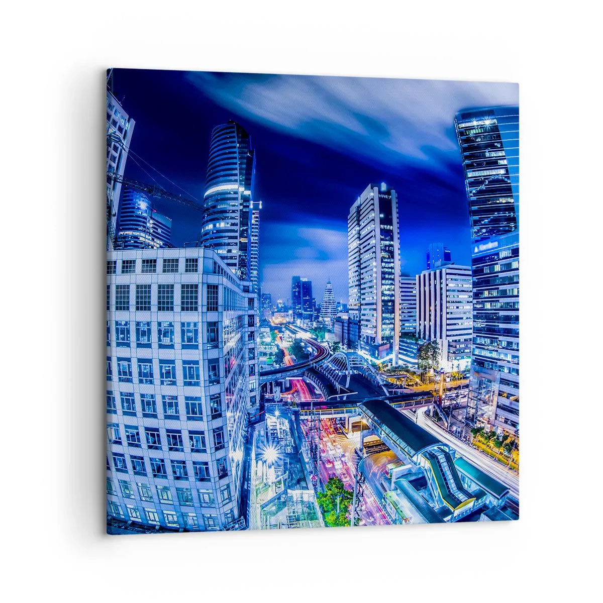 Canvastavla - Bild på duk - Stadens nattrytmer - 50x50 cm