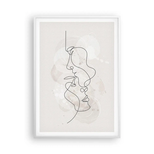 Affisch i vit ram - Tilltrasslade i famn - 70x100 cm